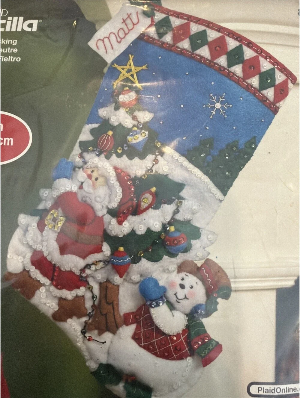 Bucilla Felt Stocking Pick A Tree 16
